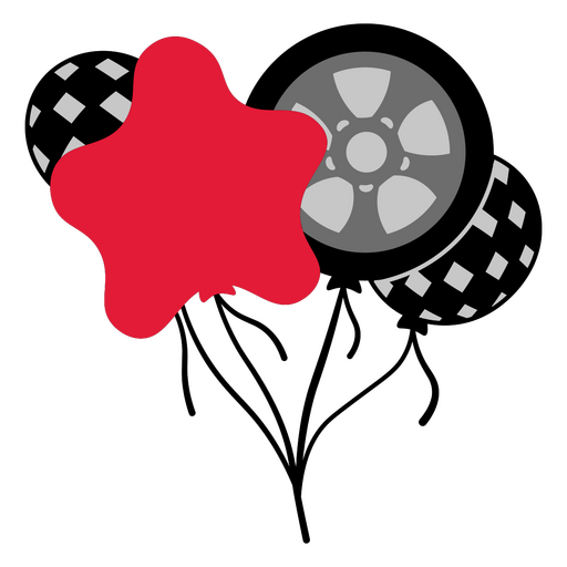 Diseño de globo divertido con elementos de carreras. Diseño PNG