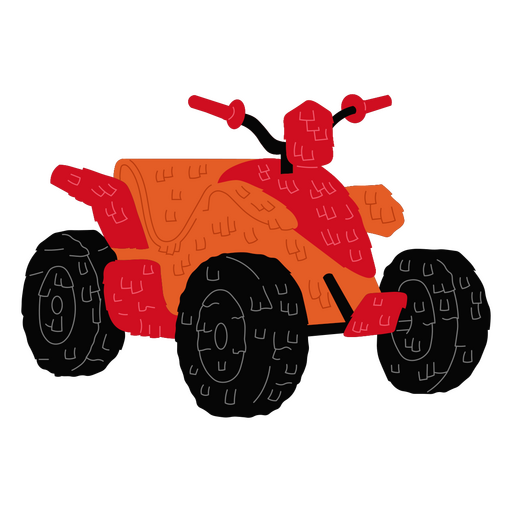 ATV de brinquedo vermelho e laranja Desenho PNG