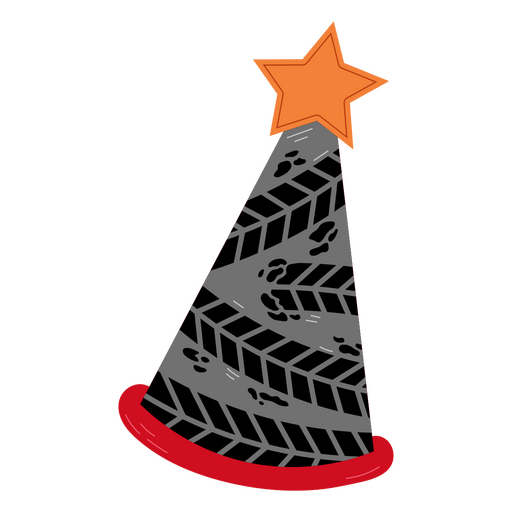 Party hat with tire pattern PNG Design