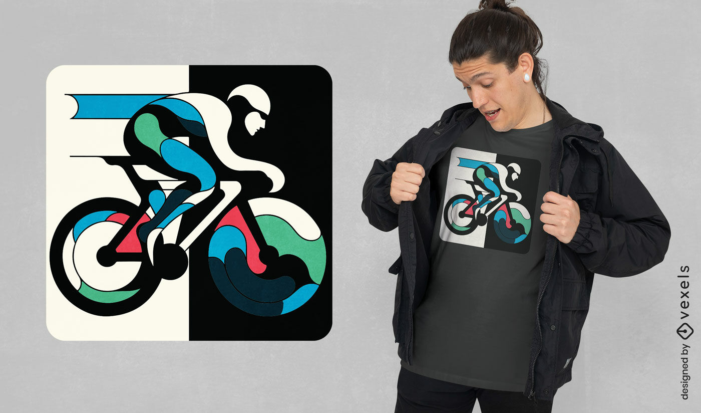 Diseño moderno de camiseta deportiva de ciclismo.