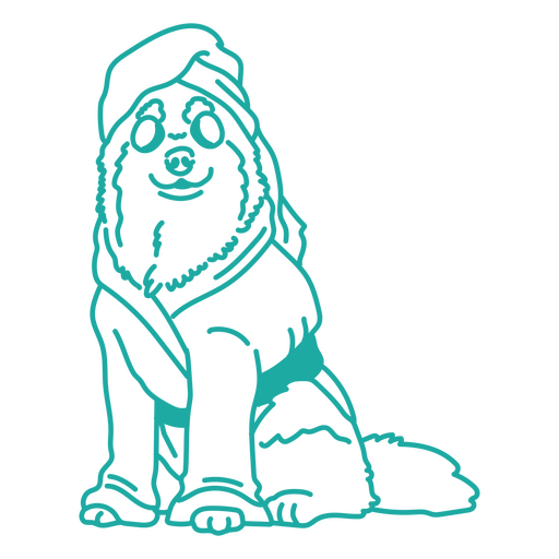 Dog wearing robe illustration PNG Design