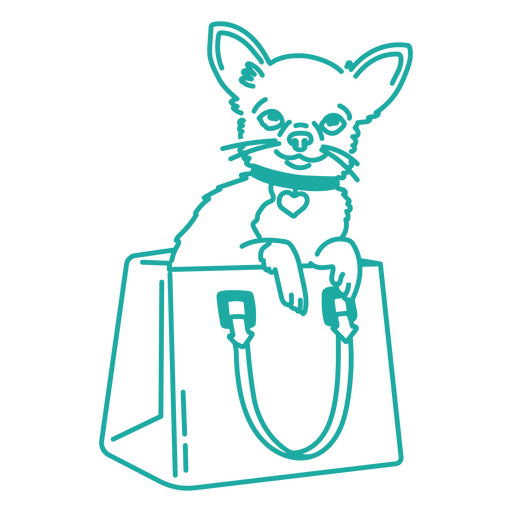 Design fofo de bolsa tipo chihuahua Desenho PNG