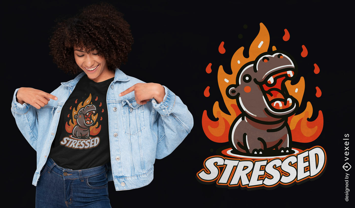 Stressed hippo t-shirt design