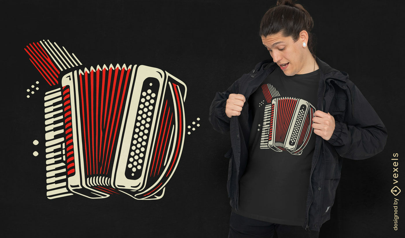 Stylized accordion t-shirt design