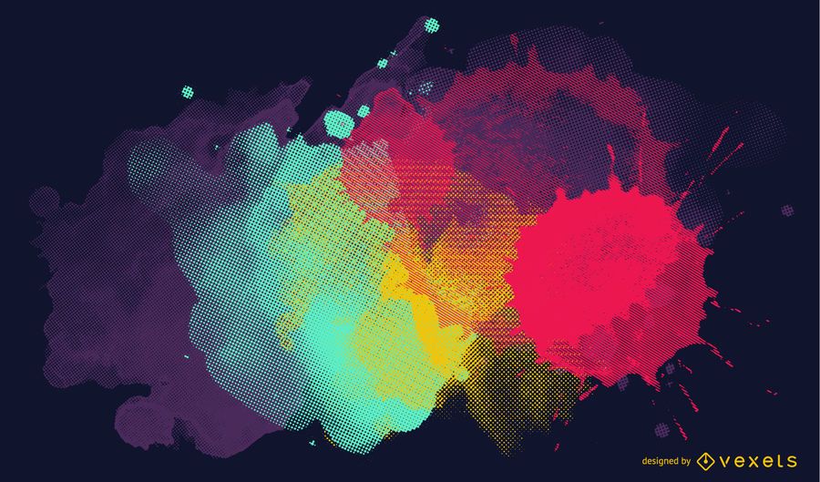Halftone Splashed Textures Halftone Splashed Textures