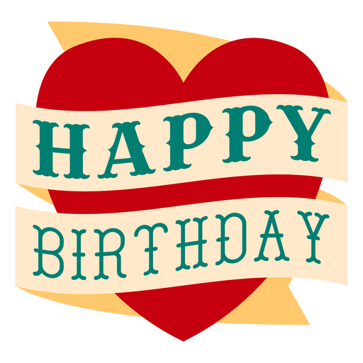 Happy birthday heart tattoo design PNG Design