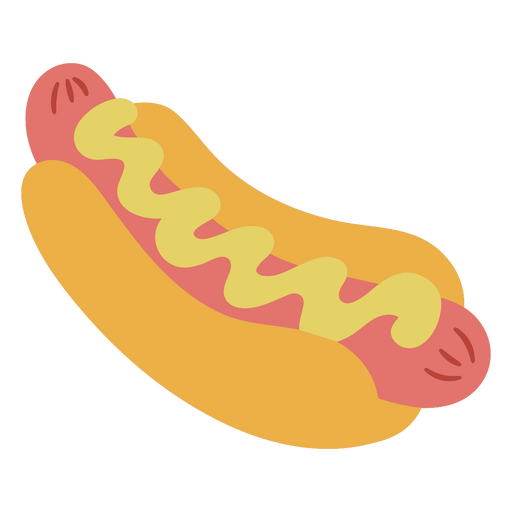 Hot dog with mustard design PNG Design