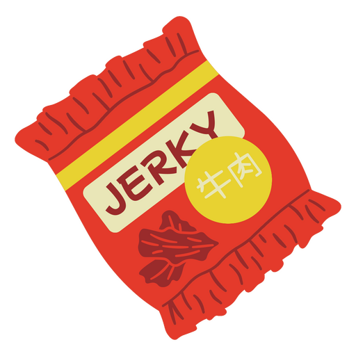 Red jerky snack package PNG Design