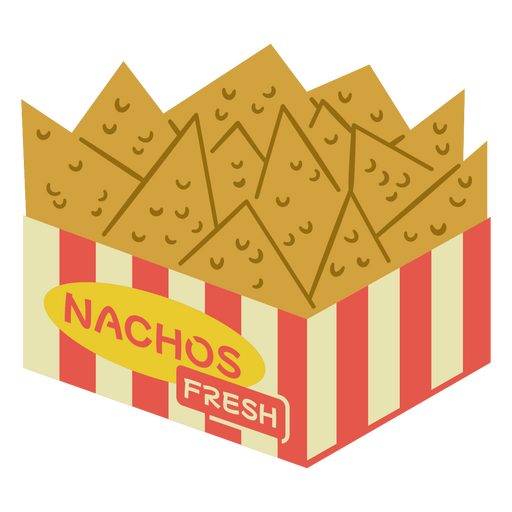 Ilustración caprichosa de una caja de nachos Diseño PNG
