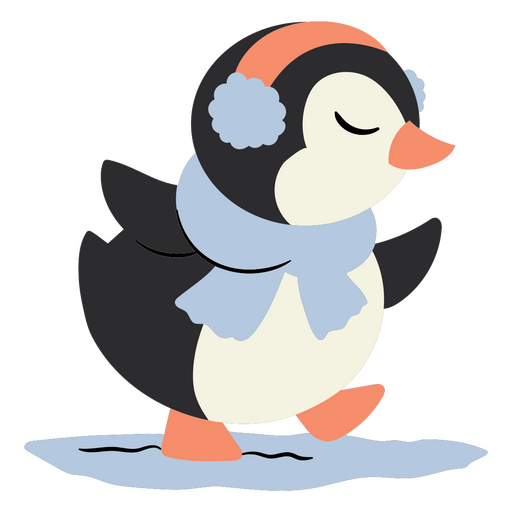 Cute penguin dancing design PNG Design