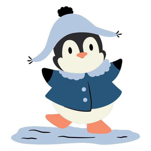 Design fofo de casaco de pinguim Desenho PNG