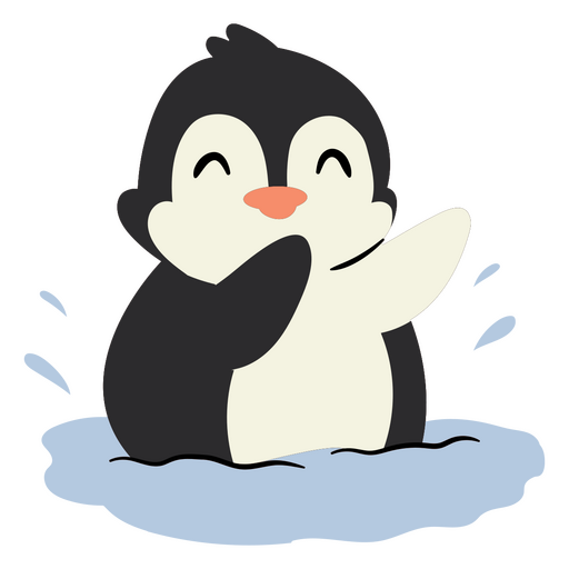 Cute penguin playing design PNG Design