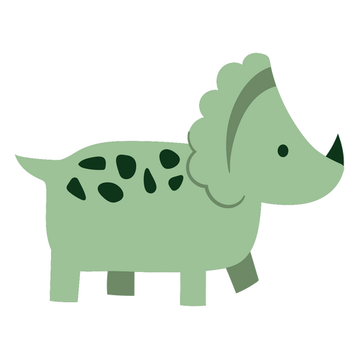 Design de triceratops verde Desenho PNG