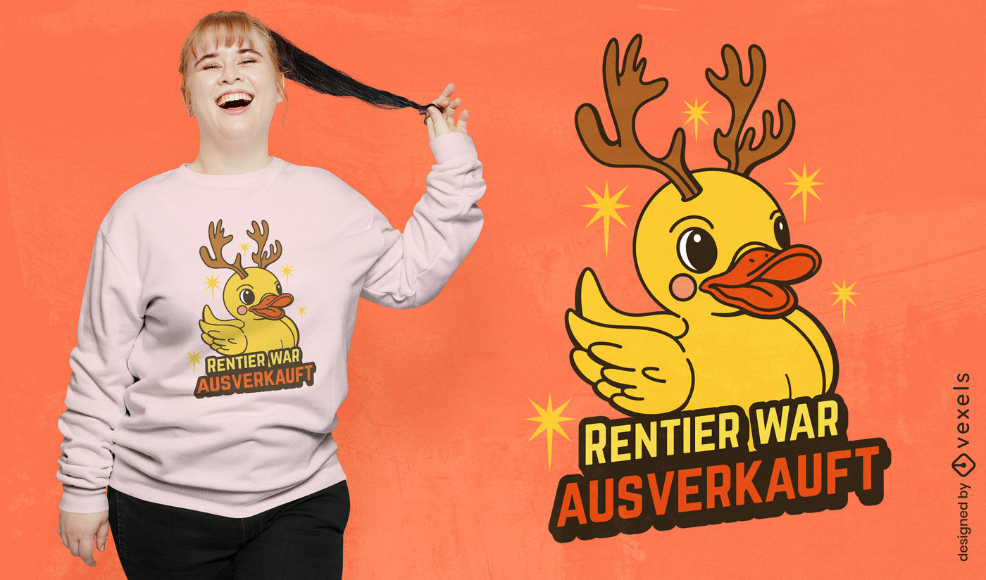 Design de camiseta alemã com rena de pato