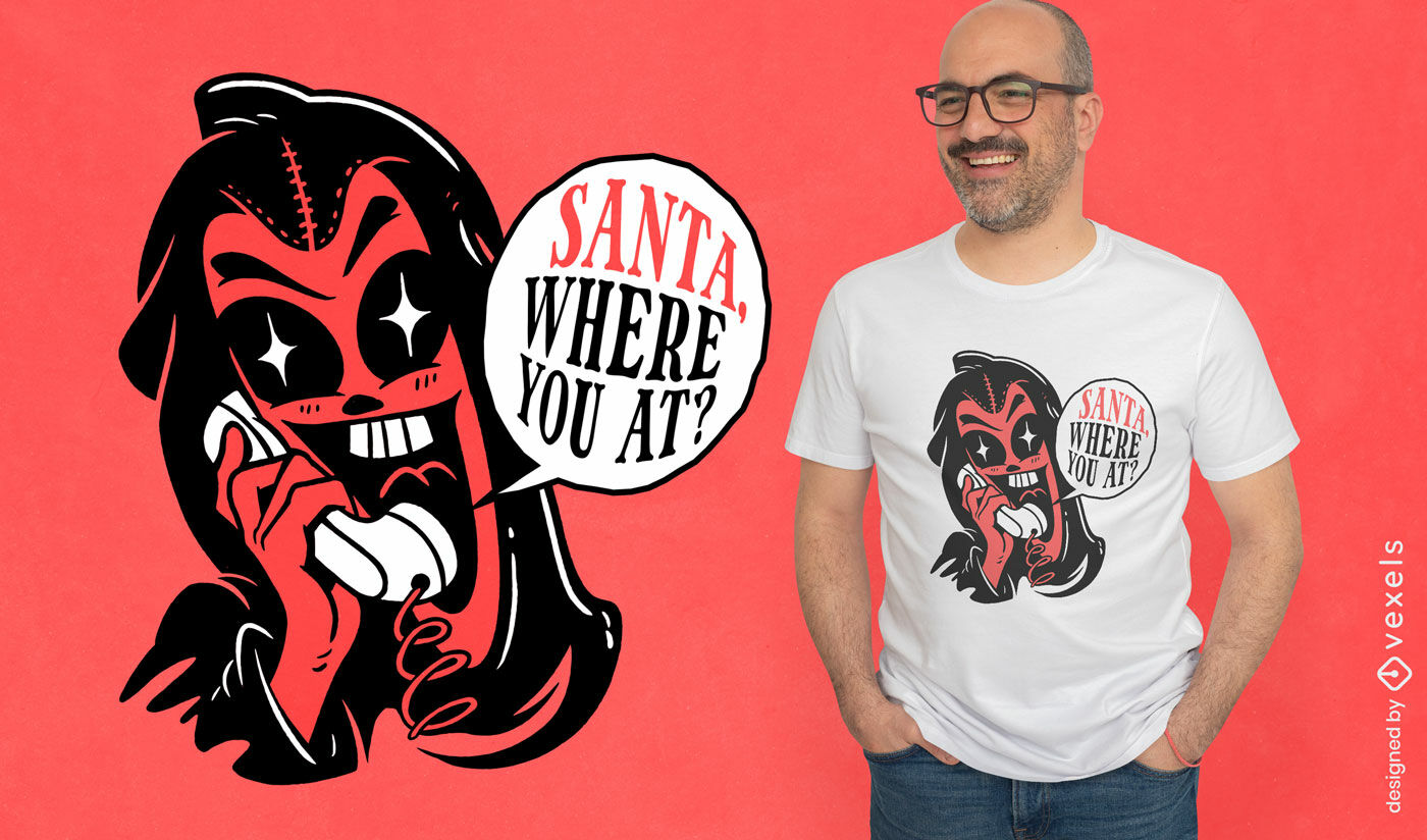 Devil calling Santa t-shirt design