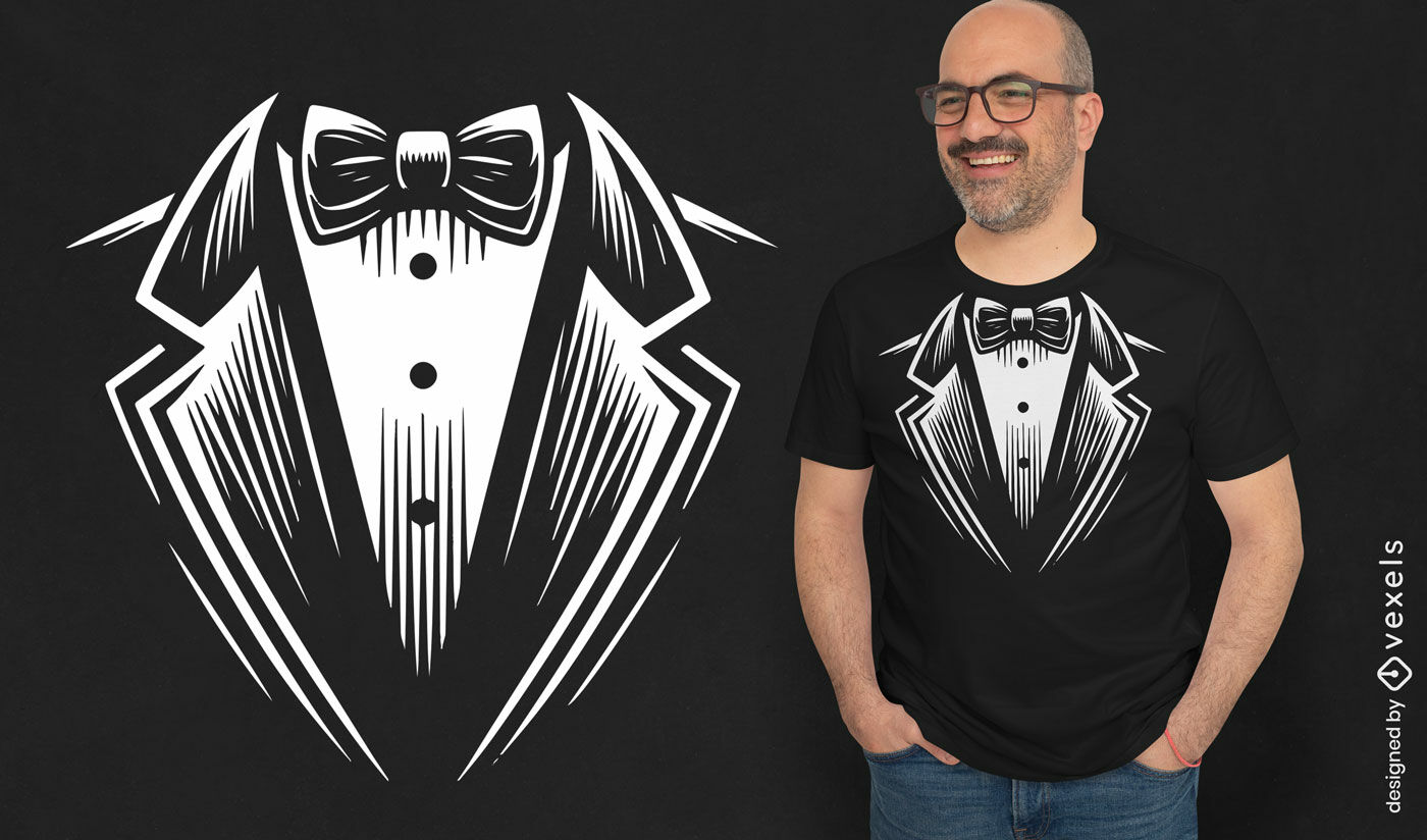 Minimal tuxedo t-shirt design