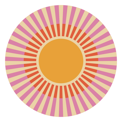 Design colorido do sol Desenho PNG