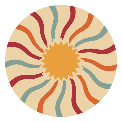 Diseño vibrante de rayos de sol con líneas en espiral Diseño PNG