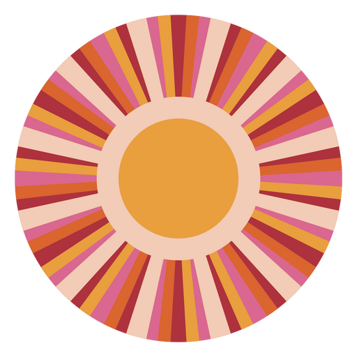 Design vibrante em formato de raio de sol Desenho PNG