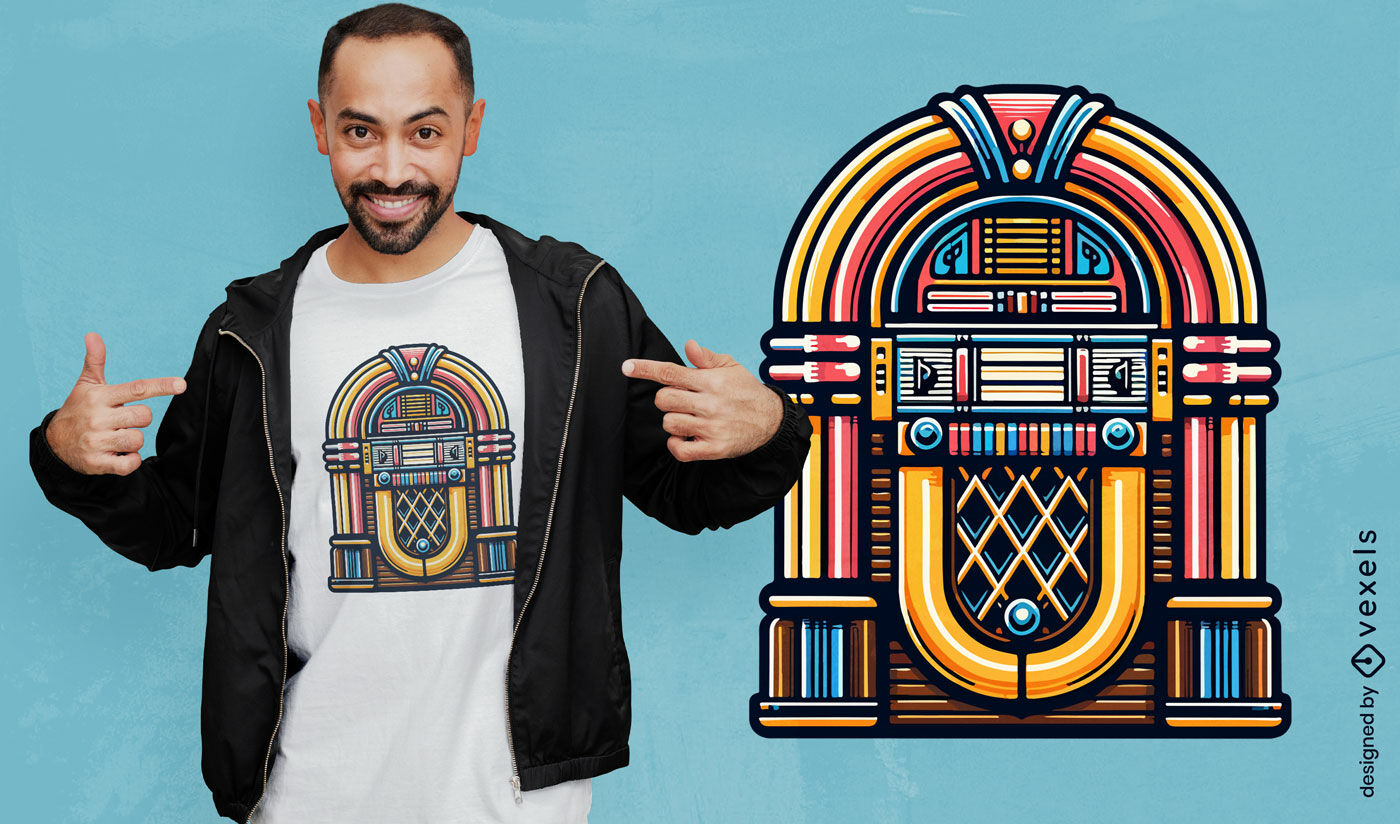 Diseño de camiseta de jukebox clásico