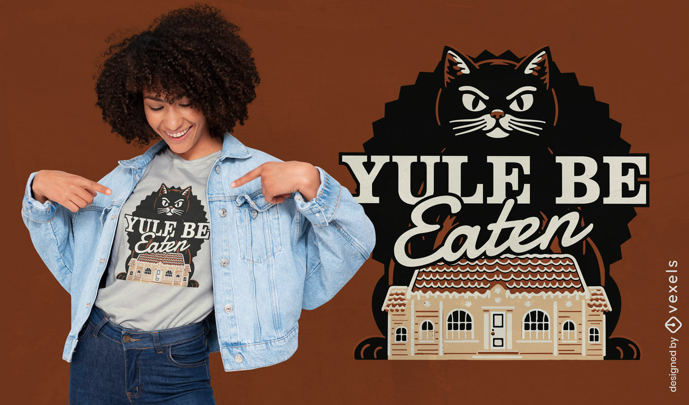 Cat gingerbread house t-shirt design