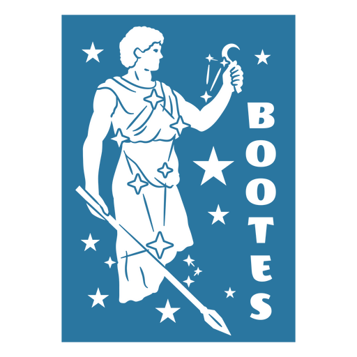 Elegante diseño de constelación de botas que presenta una figura clásica. Diseño PNG