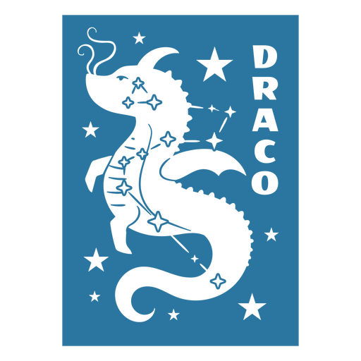 Mythical dragon constellation design PNG Design