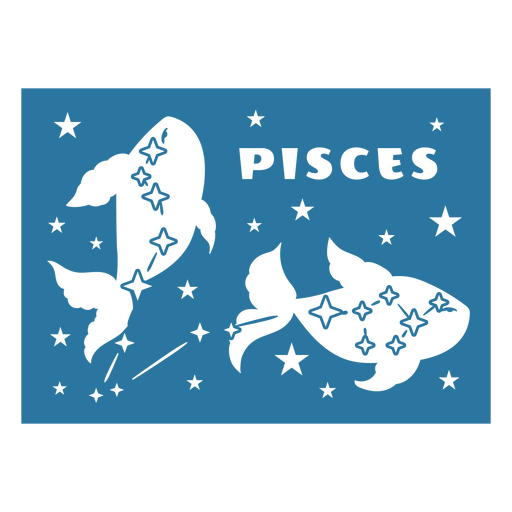 Desenho astrológico do peixe de Peixes com estrelas Desenho PNG