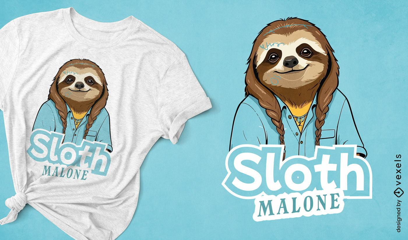 Sloth rapper t-shirt design