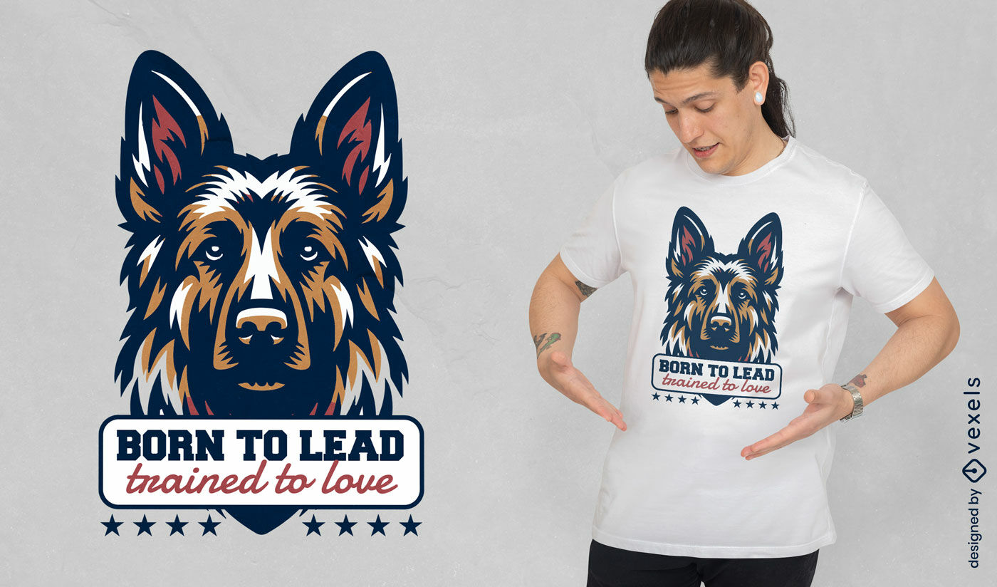 German shepherd leader t-shirt design