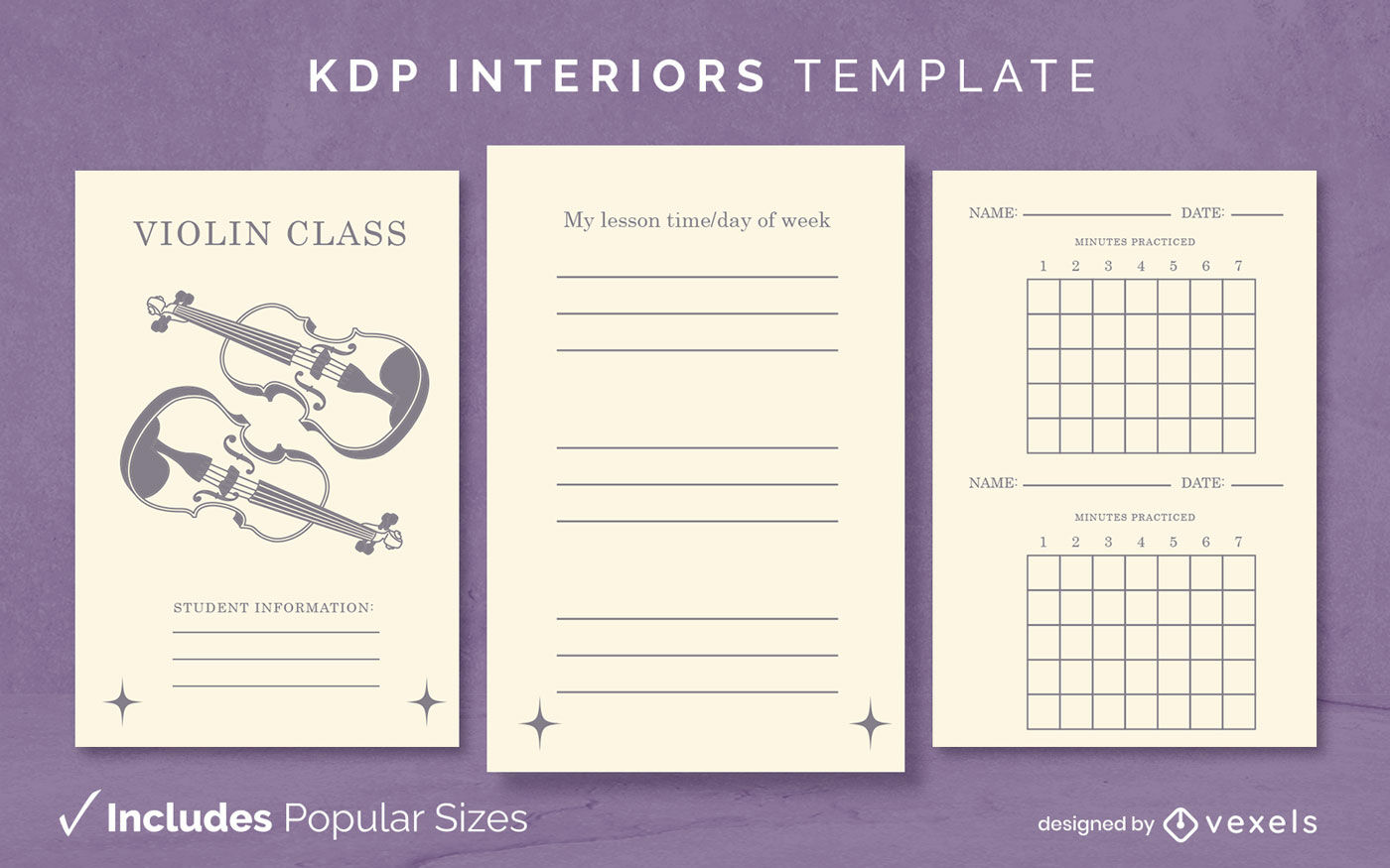 Violin class KDP interior template design