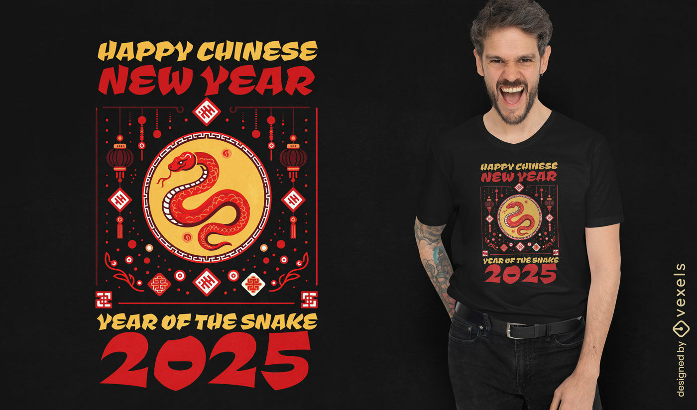 Design de camiseta do Ano Novo Chinês 2025