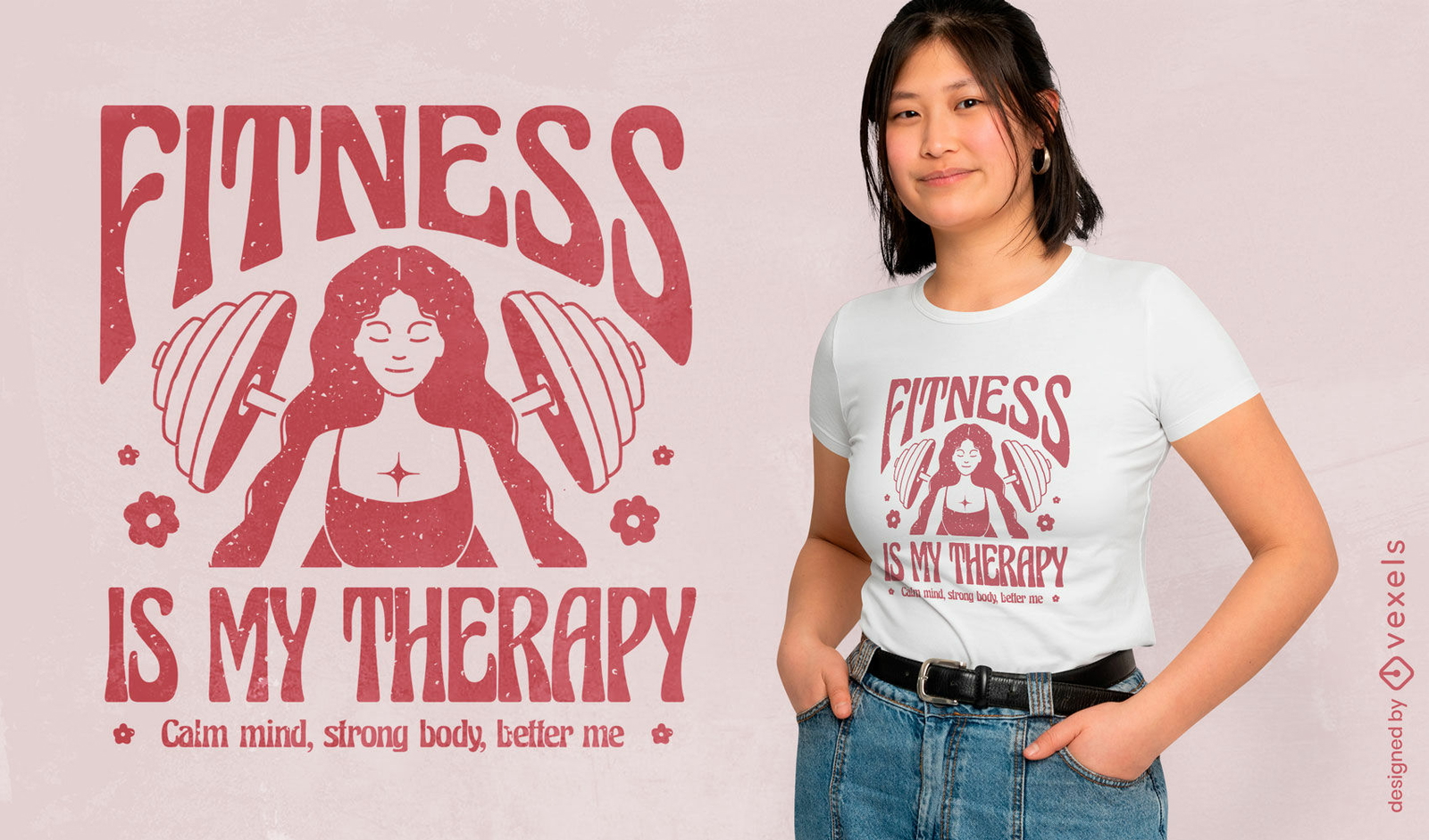 Fitness is my therapy t-shirt design