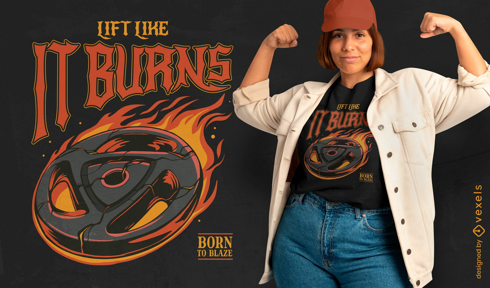 Lift Like It Burns T-shirt Design Vector Download