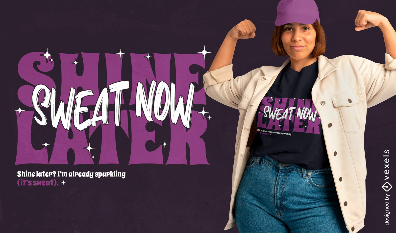 Shine now sweat later t-shirt design