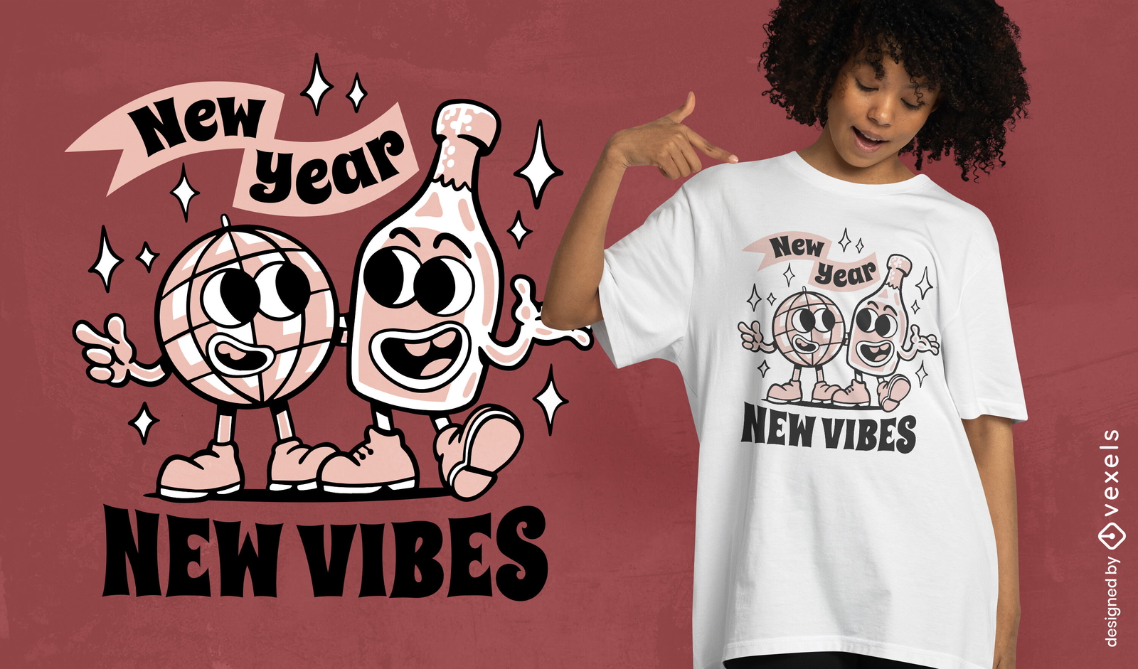 New year new vibes t-shirt design