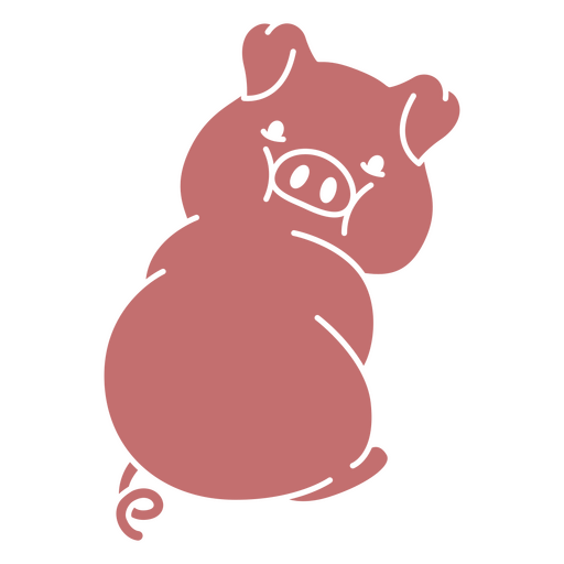 Cut Out Pig Design PNG & SVG Design For T-Shirts