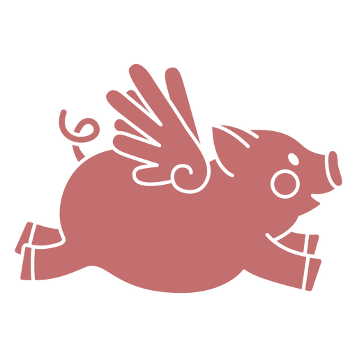 Pink flying pig design PNG Design