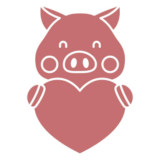 Lindo diseño de corazón de cerdo. Diseño PNG