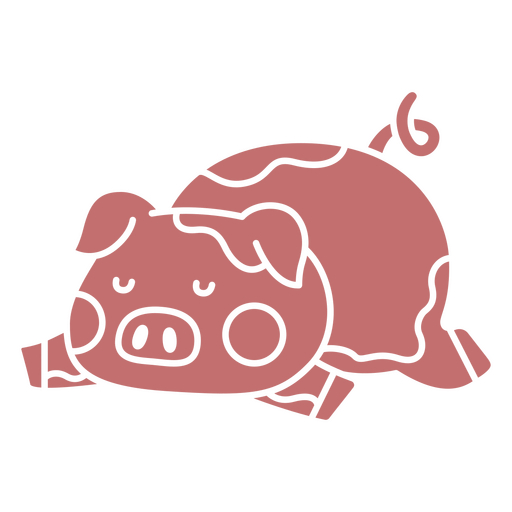 Design fofo de porco rosa Desenho PNG