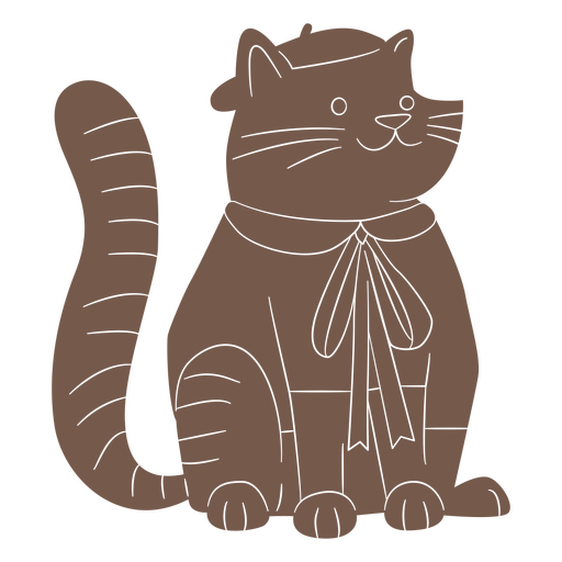 Cat wearing a hat and a bow tie design PNG Design