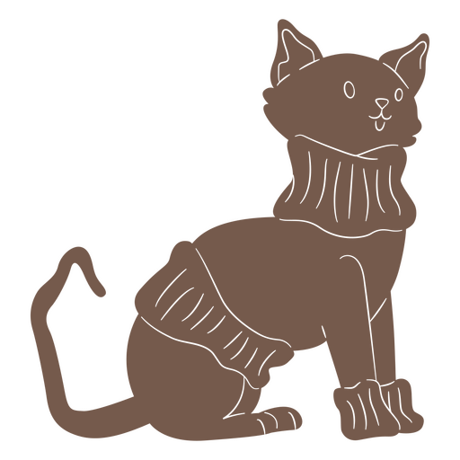 Lindo diseño de suéter de gato. Diseño PNG