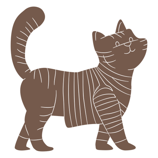 Brown and white cat design PNG Design