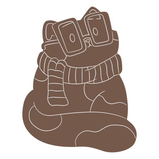 Gato fofo vestindo um suéter e óculos Desenho PNG