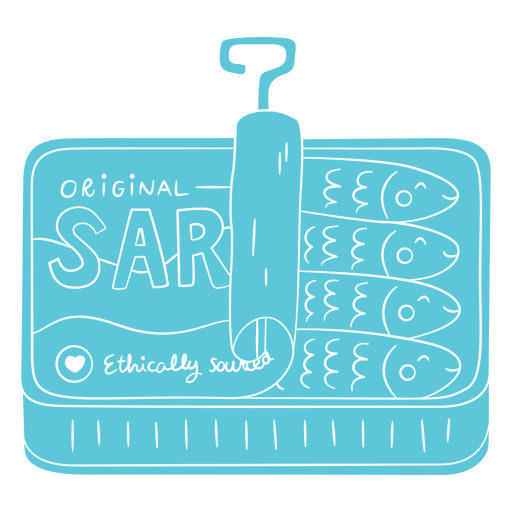Verspieltes Sardinenbüchsen-Illustrationsdesign PNG-Design