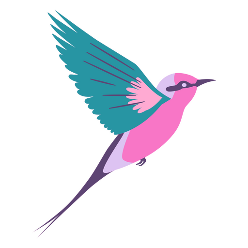 Diseño de pájaro rosa y azul. Diseño PNG