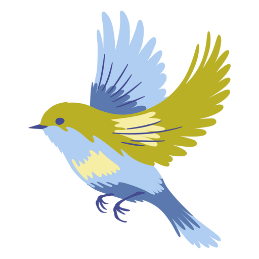 Diseño de pájaro amarillo y azul. Diseño PNG