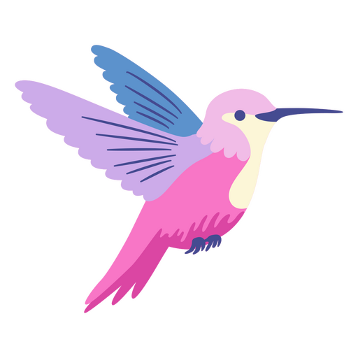 Diseño de colibrí rosa y morado. Diseño PNG