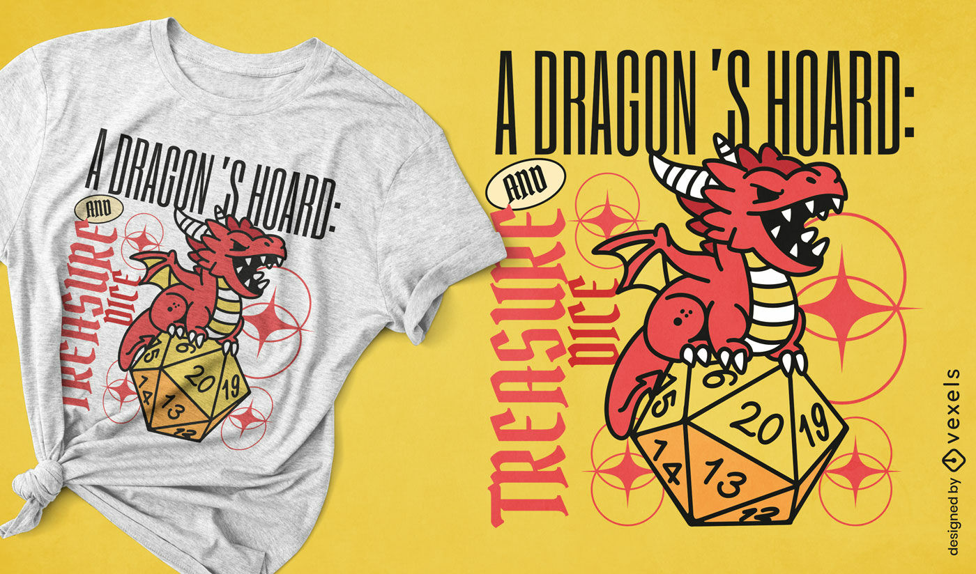 Dragon dice treasure t-shirt design