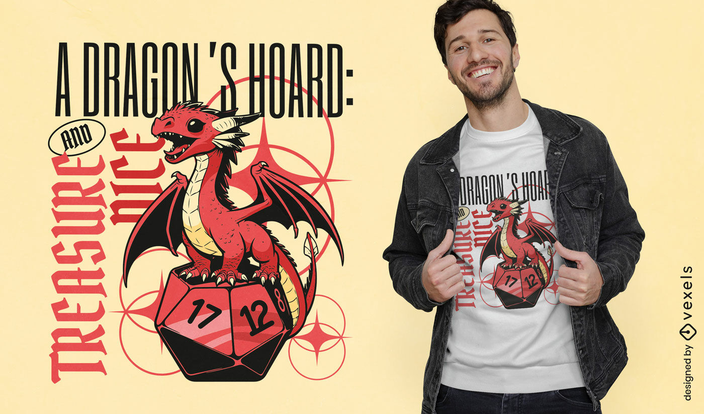 Dragon dice treasure t-shirt design